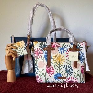 NEW! Fossil Satchel/Crossbody, Tote, Wallet Set!